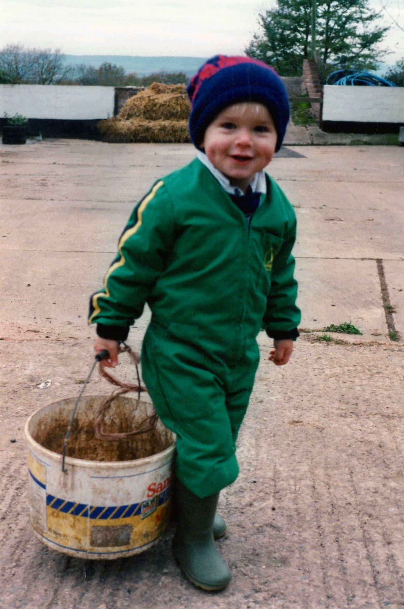 Tom on the farm as a child